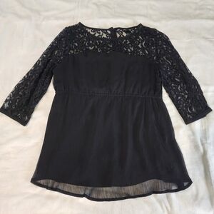 H&M MAMA maternity top, black beaded empire waist, size M, EUC